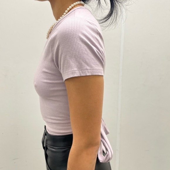 ๐ Garage Lavender Tie-Back Crop Top โ Womenโs Size Medium ๐ - Picture 4 of 10